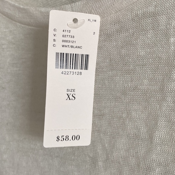 Anthropologie Eri + Ali Linen Ruffle Ivory Blouse Sz XS NWT - Picture 6 of 7